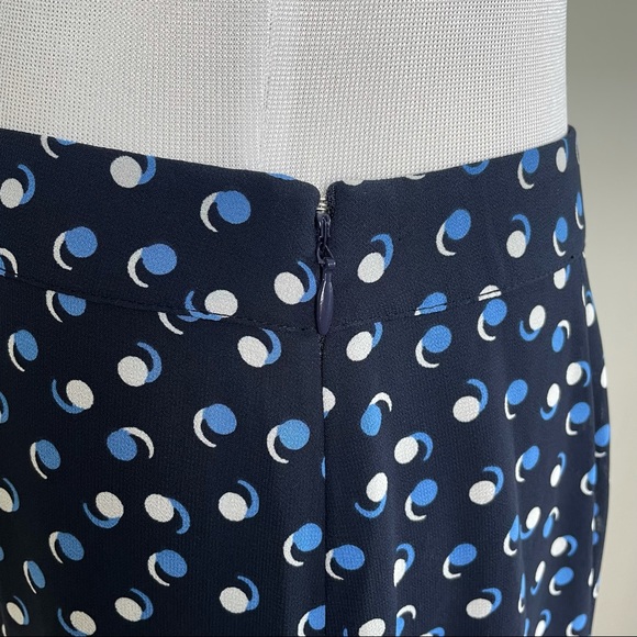 Talbots Polka Dot Midi Skirt Size 4 Navy Blue and White - Picture 3 of 10